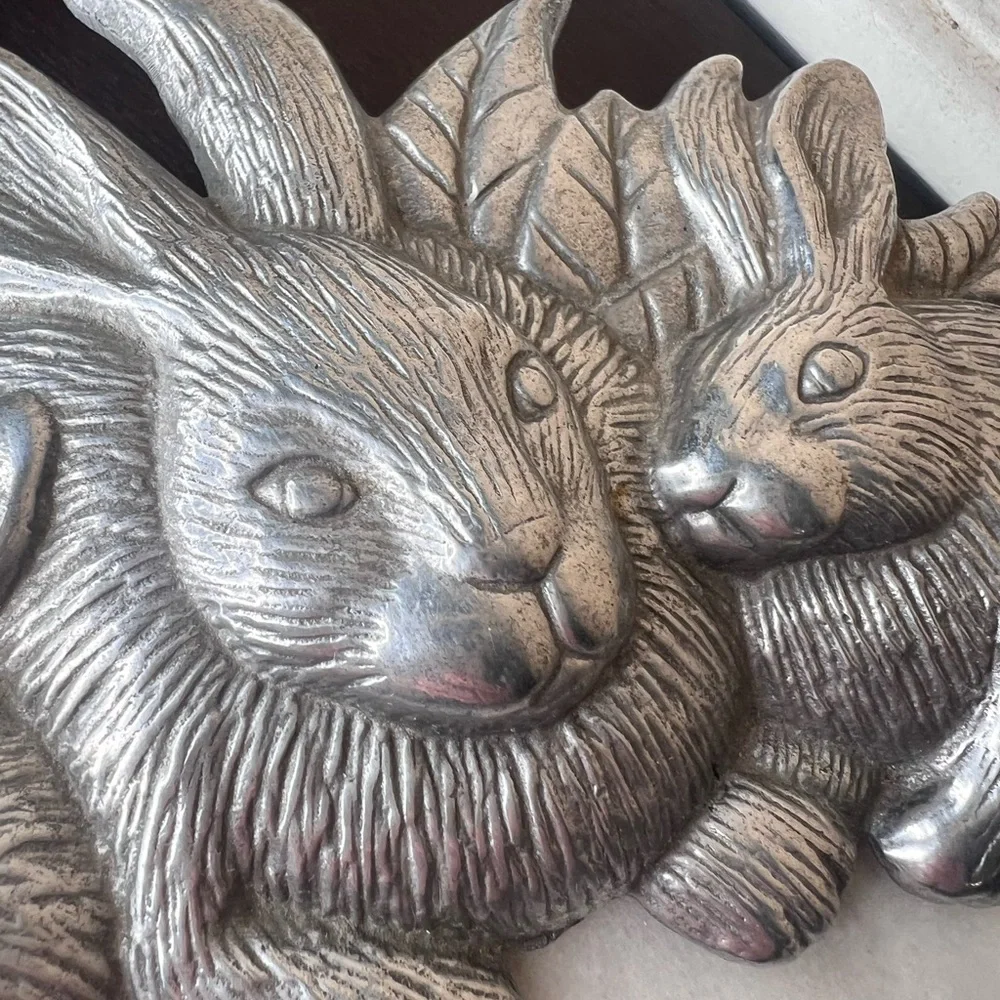 Vintage 1986 Arthur Court Marble Cheese Board Bunny Rabbit Charcuterie Tray